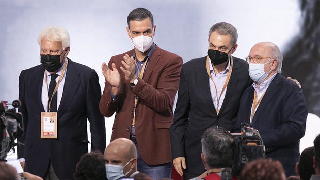 Felipe González, Pedro Sánchez, José Luis Rodríguez Zapatero y Joaquín Almunia